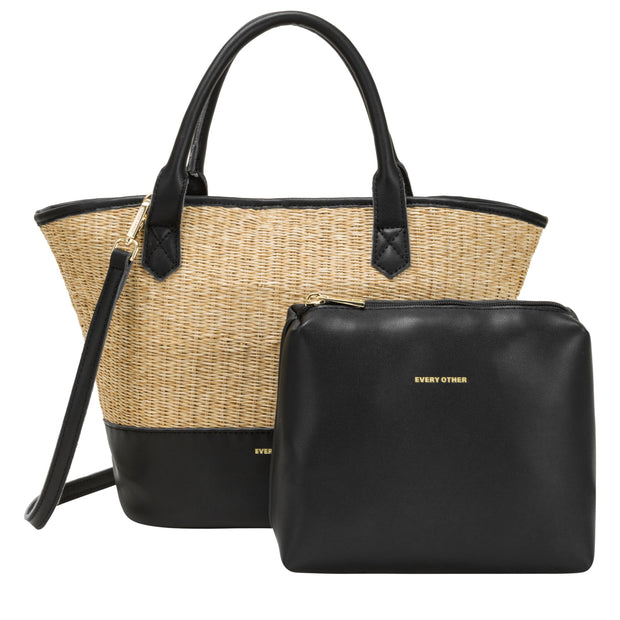 Every Other - Medium Sized Straw Grab Bag with Pouch (12047) (3 colours)