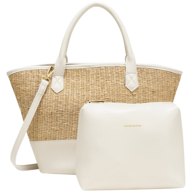 Every Other - Medium Sized Straw Grab Bag with Pouch (12047) (3 colours)