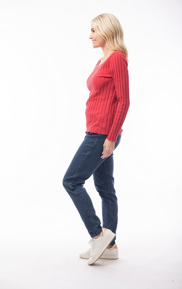 Orientique - Soft Round Neck Ribbed Jumper (2 colours) (1213)