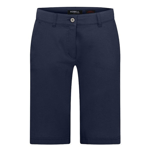 Robell – Megan 04 - Cotton Bermuda Shorts in Navy