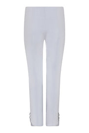 Robell – Rose 09 - Silver Grey Cropped Trouser with Metal Loops Detail on Hemline