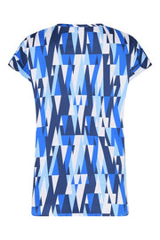 Robell – Chloe Short Sleeve Blouse in a Bold Geometric Print