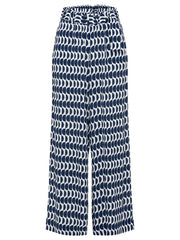 Olsen - Clara - Round Tie Neck 3/4 Sleeve Top With Knitted Hemline