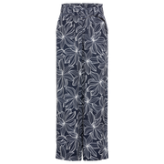 Olsen - Wide Leg Trousers in Navy with White Floral Print (14002153)