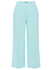 Olsen - Cotton & Linen Cropped Wide Leg Aqua Mint Trouser (14002175)