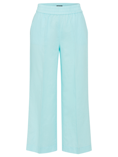 Olsen - Cotton & Linen Cropped Wide Leg Aqua Mint Trouser (14002175)