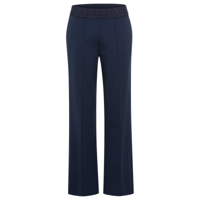 Olsen - Mona - Navy Straight Leg Trousers with Elasticated Waistband (14002417)