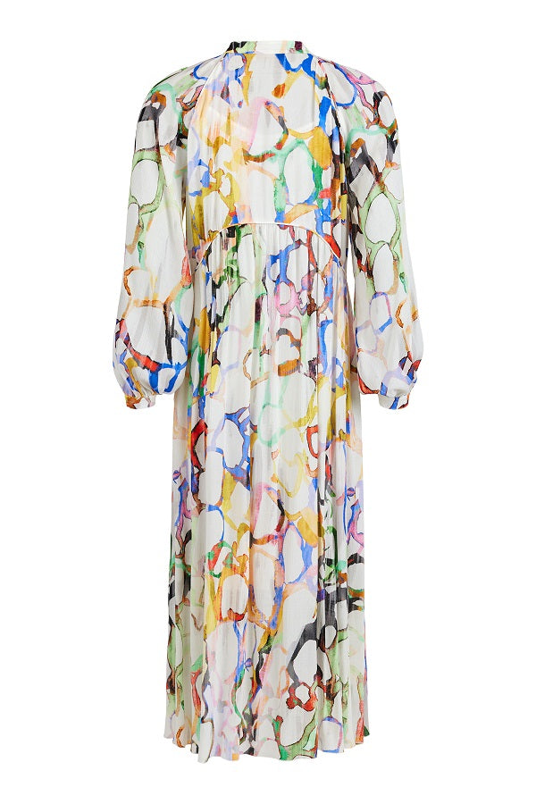 GOMAYE - High Waisted Long Sleeve Maxi Dress in a Bold Print