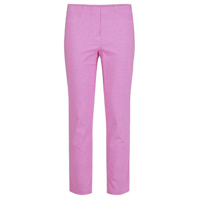 Robell – Bella 09 -Pink/White Square Print Cropped Trouser (51560-54736)