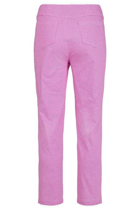 Robell – Bella 09 -Pink/White Square Print Cropped Trouser (51560-54736)