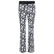 Robell – Joella -  Full Length Bootleg Trouser in Bold Black/White Print (53466-5510)