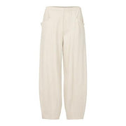NOEN - Ankle Length Loose Fit Trousers with Tapered Ankles in Beige (81366-9480)