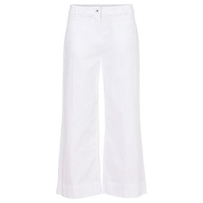 Robell – Debby 09 - White Wide Leg Cotton Trouser (53608-54046)