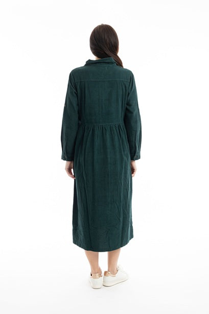 Orientique - Fine Cord Collared Layered Maxi Dress (20070) (2 colours)