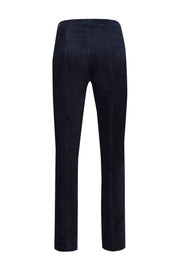 Robell – Marie - Straight Leg Full Length Cotton Velvet Trouser in Navy (51414-54362)