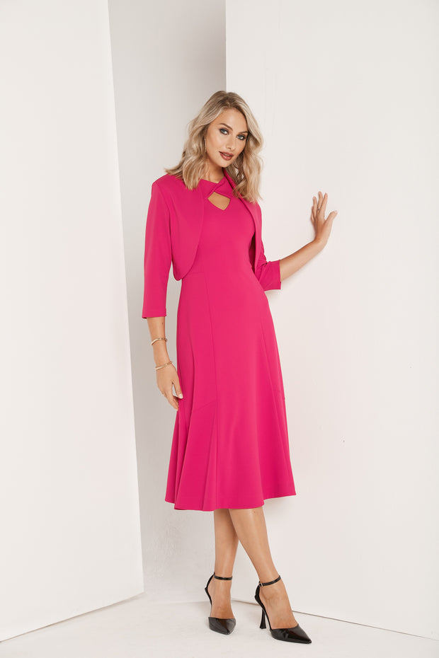 Tia - Sleeveless Cocktail Dress in Cerise Pink