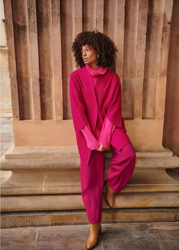 NOEN 3 4 Sleeve Wool Jacket in Raspberry Gillie G s