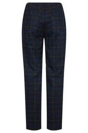 Robell – Bella  - Full Length Soft Winter Trousers in Navy & Grey Check (52564-55054)