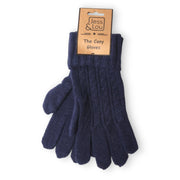 Jess & Lou - Cosy Cable Knit Navy Gloves (GL210)