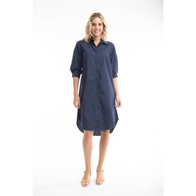 Orientique - Essentials - Cotton Shirt Dress with Elbow Length Sleeves (41094) (2 colours)