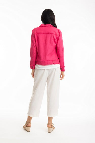 Orientique - Essentials - Short Cotton/Linen Mix Jacket in Electric Blue (42118)