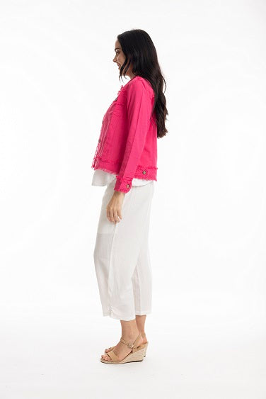 Orientique - Essentials - Short Cotton/Linen Mix Jacket in Electric Blue (42118)