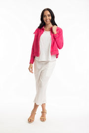 Orientique - Essentials - Short Cotton/Linen Mix Jacket in Electric Blue (42118)