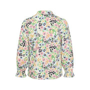 Part Two - NevinPW Long Sleeve Cotton Blouse in Green Multi Flower Print