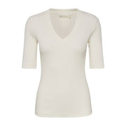 InWear - DagnaIW Whisper White V Neck 1/2 Sleeve Tee Shirt