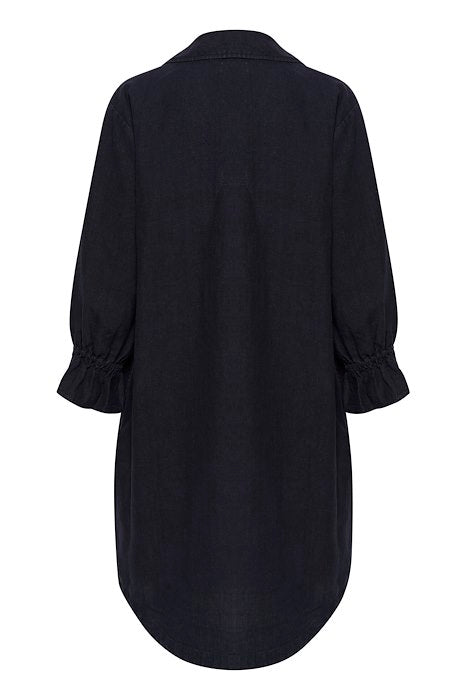 InWear - PegIW 3/4 Sleeve Linen Dress in Marine Blue