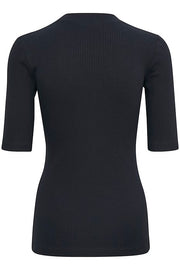 InWear - DagnaIW Navy V Neck 1/2 Sleeve Tee Shirt