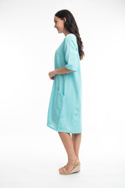Orientique - Essentials - Linen Dress with Elbow Length Sleeves (61634) (2 colours)