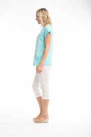 Orientique - Essentials Wide Scoop Neck Short Sleeve Blouse (62616) (2 colours)