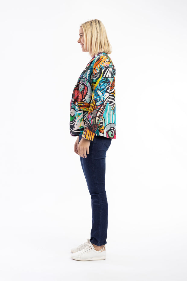 Orientique - Jailhouse Rock - Bold printed cotton blazer (62736)