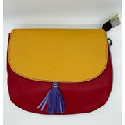 Soruka - Lola - Reverse Flap Red, Yellow and Blue Leather Shoulder/Cross body Bag