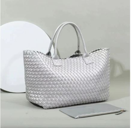 Kris-Ana - Large Platted Holdall/Shopper Bag with Tie Closure-9387 (5 Colours)