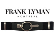 Frank Lyman - Black Stretch Belt with Chrome Metal Bars