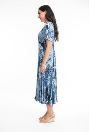 Orientique - Agios - Floaty Godet Short Sleeve Dress (21060)