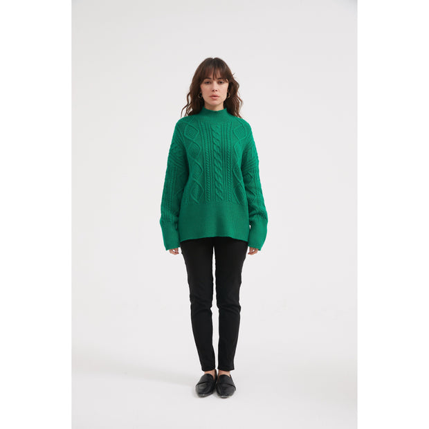 Tirelli - Chunky Cable Knit Turtle Neck Jumper - 2 colours (K3011)