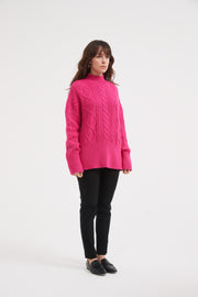Tirelli - Chunky Cable Knit Turtle Neck Jumper - 2 colours (K3011)
