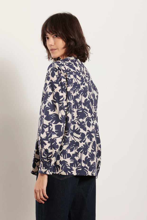 Mat De Misaine - Clifden - Cotton Shirt in Bold Leaf Print