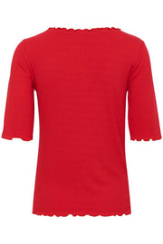CREAM - CRRibba Short Sleeve Round Neck T Shirt in Red (10611076)