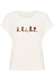 CREAM - CRSita Short Sleeve Round Neck T Shirt in Off White (10614080)