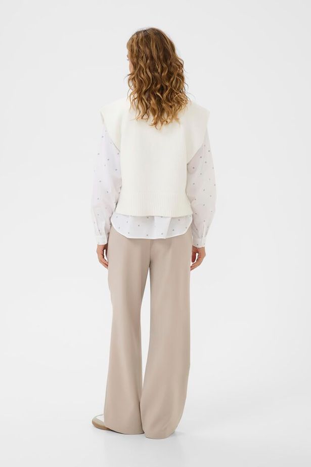 CREAM - CRTannenbaum Knitted Slipover with 1/2 Zip Closure (10614514)