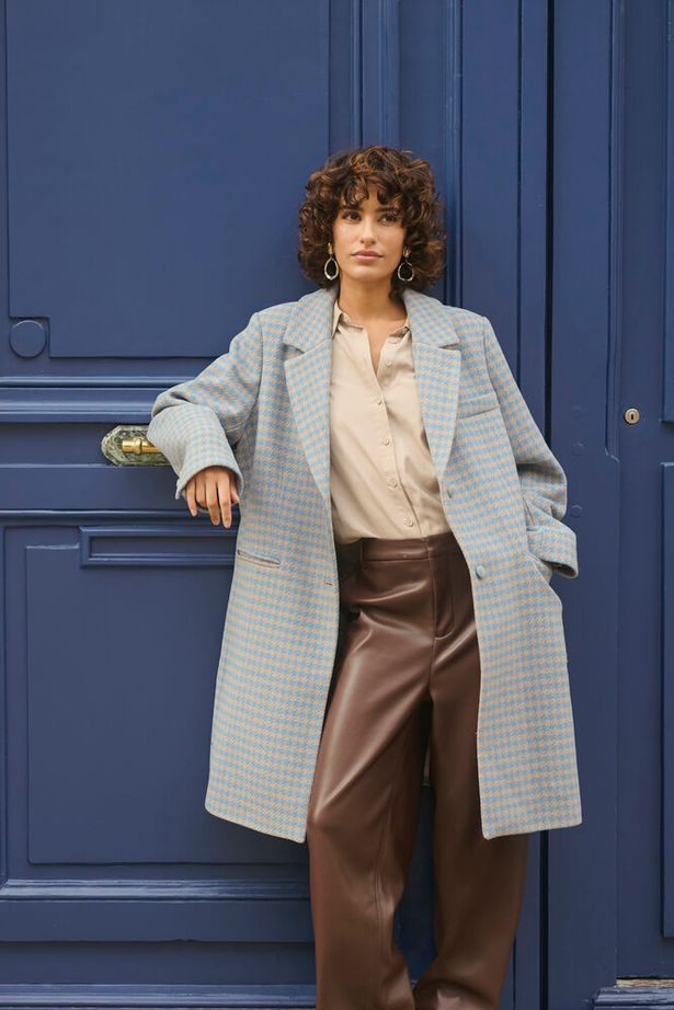 Cream - CRWestie - Long Coat in Blue Heaven Jacquard (10614020)