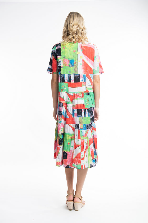 Orientique - Cairo - Bold Abstract Print Layered Dress (21034)
