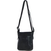 Ashwood Leather - Soft Black Leather Flap-Over Crossbody Bag with Magnetic Closure D-90