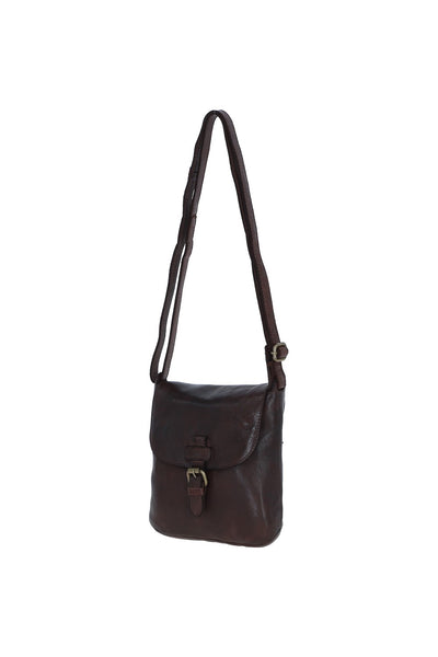 Ashwood Leather - Soft Brandy Leather Flap-Over Crossbody Bag with Magnetic Closure D-90