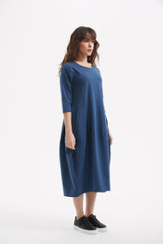 Tirelli - Diagonal Seam Round Neck Bubble Dress (2 colours) (D2557)