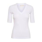 InWear - DagnaIW White V Neck 1/2 Sleeve Tee Shirt